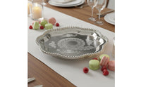 Elegant Design Beaded Tray Mirror-Like Surface Silver Serving Tray Reusable Decorative Fruit Platter Long-Lasting