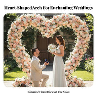 Realistic Artificial Flowers Heart-Shaped Floral Arch Romantic Theme Heart-Shaped Archway Elegant Arrangement Photo Backdrop Pollenpollenless for partners, Photographers, Party Hosts, Wedding Ceremony, Proposals, Proposal Setting, Ceremonies