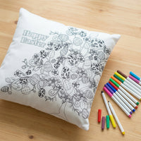 Happy Easter Eggs Pillowcase Pillow Cover for Family Fun Activity Easter, DIY Coloring Blank Pillowcase Creative Gift for Kids, Parents, Holiday Decor