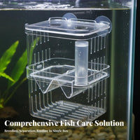 Aquatic Breeder Box Suction Mount Guppy Breeding Fish Enclosure Buoyant Aquatic Hatchery High Clearness Aquatic Habitat