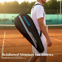 Thickened Cloth Adult Tennis Racket Bag Lightweight Tennis Racquet Bag Padded Teardrop Racket Case Large Pocket for Adults