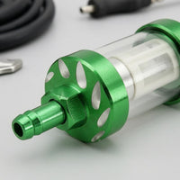 Metal End Caps Motorcycle Fuel Filter Hose Barb Fittings Inline Fuel Filter Compact