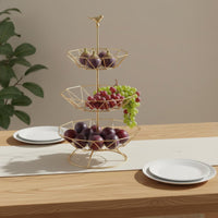 Nordic Design 3 Tier Fruit Basket Modern Design 3 Tier Fruit Bowl Large Capacity Tiered Serving Tray Easy Assembly for Living Room