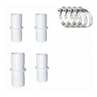 2 Pieces Plumbing Part Stainless Steel Ribbed Plastic Hose Barb Fitting