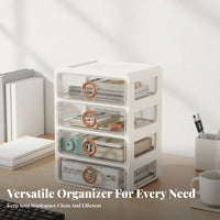 Clear Desktop Storage Drawers Space Saving Stackable Drawer Organizer Stackable Organizer Drawers Multifunctional for Dorm Room