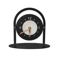 Modern Minimalist Desk Clock Decorative Accent Metal Frame Table Clock Noiseless Mechanism Timepiece for Living Room, Office, Bookshelf