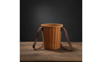 Backpack Basket Cylindrical Wicker Backpack Adjustable Picnic Basket with Shoulder Straps for Children, Kids, Picnics, Outdoor-Activity, Gardening