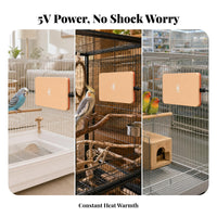 Low Voltage Bird Heat Panel Compact Bird Warming Panel Beige and Orange