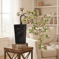 Artificial Flowering Tree Realistic Potted Faux Floral Tree Decorative Faux Potted Plant with Flowers for Entryway, Office
