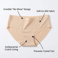 Women's Moisture Wicking Underwear with Ice Silk Material for Gym, Seamless No Panty Line Ladies Nylon Blend Active Wear
