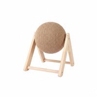 Cat Scratching Sphere Furniture Protection Sisal Rope Scratcher Sphere Wooden Stand Cat Scratcher Interactive Pet Supplies