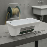 Hanging Chicken Feeder Large Capacity Hanging Feeder Trough Easy Installation Caprine Feeding Bin for Homesteaders, Backyard