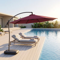 Cantilever Patio Umbrella Hanging Side-Pole Patio Cover Adjustable for Poolside, Backyard, Garden