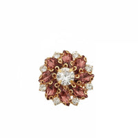 Sparkling Rhinestones Diamante Clothing Button DIY Accessory Jeweled Floral Buckle Elegant Design for Seamstresses, Crafters