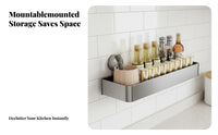 Suction Cup Spice Shelf Drill Installation Kitchen Organizer Multi-Functional Wall Rack for Renters, Home Cooks, Above the Sink, Pantry, Lavatory