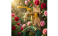 Outdoor Wall-Mounted Faucet with Double Outlet Thickened Metal Double Outlet Faucet Threaded for Balcony