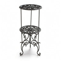 Two-Tier Plant Stand Freestanding Accent Table Space-Saving for Living Room
