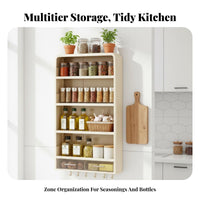 Multi-Tier Spice Rack Drill Installation Multi-Tier Wall-Mounted Organizer Space-Saving Design Kitchen Organizer for Home Cooks, Homeowners, Washroom