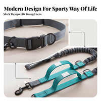 Woven Strap Handsunrestricted Dog Leash Set Metal Clips Waist Belt Leash Set Adjustable Stretchy
