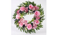 Rose and Peony Wreath Spring Wreath with Pink Roses Summer Lush for Entryway, Wall Decor