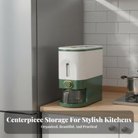 Single-Press Dispensing Rice Dispenser Moisture-Proof Sealed Rice Bin Slim Body for Countertop, Cabinet
