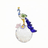 Crystal Peacock Ornament Elegant Crystal Peacock Figurine Tabletop Decoration for Art Lovers