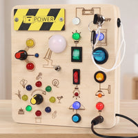 Wooden Busy Board Interactive Busy Board with Switches Long-Lasting Learning Toy Compact for Toddlers, Kids