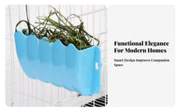 Easy to Install External Enclosure Hay Manger Reduces Waste Enclosure Mounted Hay Rack Long-Lasting Small Pet Food Manger Chew Resistant for Rabbits, Guinea Pigs, Chinchillas