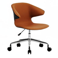 Minimalist and design Armless Shell Chair on casters Height Adjustable rotate Seat Ergonomic Design Office Furniture effortless Rolling Casters for Home Workers, Adults, Students, Study Room, Small areas, Bedroom