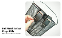 Adjustable Straps Metal Mesh Basket Buckle Fasteners Metal Wire Bike Basket