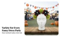Skull Flower Headband Realistic Flowers Skull Flower Hairband Halloween Floral Headdress Universal Fit for Masked Festivity