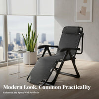 Foldable Folding Deck Chair Comfortable Weightless Reclining Chair Adjustable Recliner Space-Saving for Office Workers, Homeowners, dozing, Balcony, Living Room, spineyard