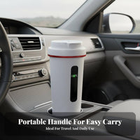 12V Heating Cup 304 Stainless Steel Liner Vehicle Electric Kettle 24-Hour Insulation Car Heating Mug for Commuters, Truckers, Road Trips, Camping