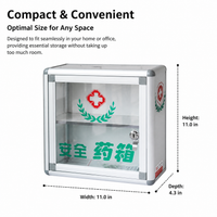 Portable Medical Case, 34x29x13cm Aluminum Alloy Medical Equipment Case with Handle, Emergency Medical Kit for Home & Travel