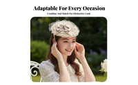 Rococo design Lace headpiece with bunny Ears French Inspired Dome Hat Elegant Design Headwear Adjustable Ribbon Tie for Cosplay lovers, History enthusiasts, Themed Parties, formal events, Historical Reenactment, celebration