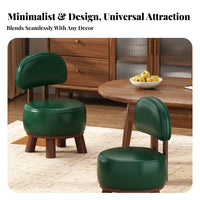 Padded padding Upholstered rolling Stool with support restrest 360-Degree Casters Low rolling Seat with support restrest adaptable Mobile Furniture Ergonomic Design for Children, Cleaners, Entryway, Living Room, Office, Household Chores