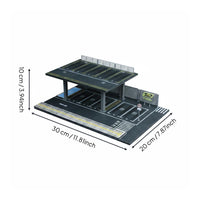 1:64 Scale Parking Lot Garage Diorama Two laye Model Car Display Case Organizer Realistic Parking Scene for Collectors, Photography