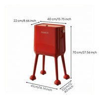 High-Legged Trash Bin with Inner Pail Rectangular Trash Can with Lid Modern Waste Bin with Wheels Sturdy for Kitchen