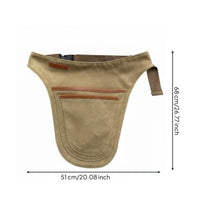 Canvas Tool Pouch Adjustable Strap Tool Belt Pouch Multiple-Pocket Utility Apron for Electricians
