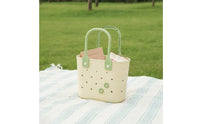 Portable Tote Basket with Handles Ventilated Perforated Storage Tote Multi-Purpose Plastic Storage Bin with Handles Lightweight for Bathroom, Shower, Closet