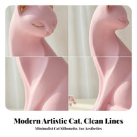 Tabletop Minimalist Cat Figurine Decorative Seated Cat Ornament Modern
