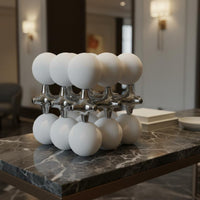 Geometric Ball Grid Modern Abstract Design Geometric Sphere Sculpture Minimalist Aesthetic Crystalline Structure Sculpture for Living Room