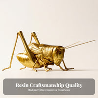 Gold Grasshopper Figurine Resin Grasshopper Ornament Tabletop Figure Slender Legs Long Antennae for Living Room