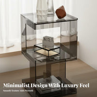 Light Luxury Design Acrylic Sofa Table Paint-Unrestricted Acrylic Side Table Multifunctional Home Furniture Easy to Clean for Apartment Dwellers, Homeowners, Elderly, Living Room, Bedroom, Small Areas, Reception Area