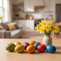 7 Pieces Realistic Wooden Easter Eggs Compact Painted Wooden Eggs Creative Ornaments Multi-Purpose for Spring Displays