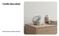 Light Luxury Design Horsehair Desk Clock Creative Ornament Equine Table Clock Quartz Movement for Homeowners, Adults, Living Room, Bedroom