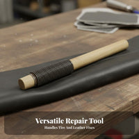 Tire Repair Rasp Coarse Grooves Surface Roughening Tool Wear-Resistant Wood Handle Steel File for Mechanics, DIY Enthusiasts