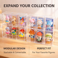 Acrylic Display Case, Transparent Dustproof Showcase with Stackable Shelves, Desktop for Collectibles, Multi Compartment Toy Car Storage Box