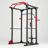 Power Cage with Pulley System Space-Saving Squat Rack with Pulley System Versatile Multi-Function Training Rack for Fitness Enthusiasts, Home Gym