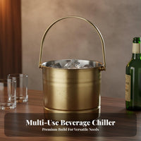 Stainless Steel Ice Container Sturdy Handles Ice Container with Strainer Stainless Steel Beverage Tub Long-Lasting Cooling